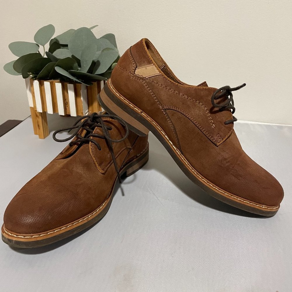 Freeman Boys Big Kids Jameson Size 1M Brown Lace Up Dress Shoes